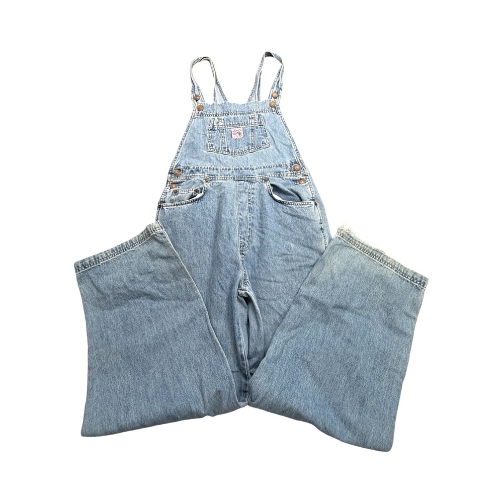 Levi's Overalls Womens L 32x26 Light Wash Wide Leg 90s Vintage Cotton Western